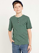 Image number 1 showing, Short-Sleeve Henley T-Shirt for Boys
