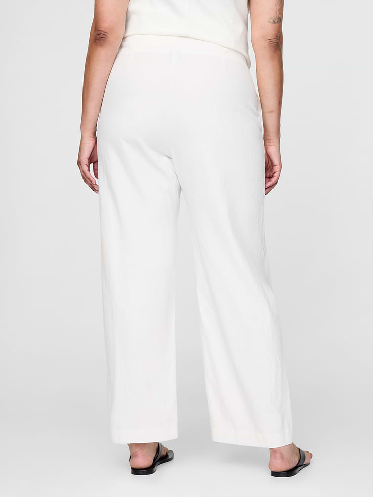 Image number 6 showing, Linen-Blend Relaxed Straight Ankle Pants