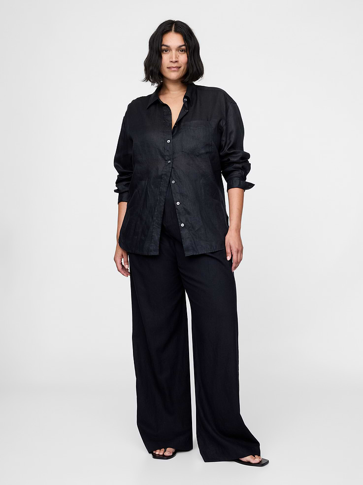 Image number 5 showing, 365 High Rise Linen-Blend Trousers