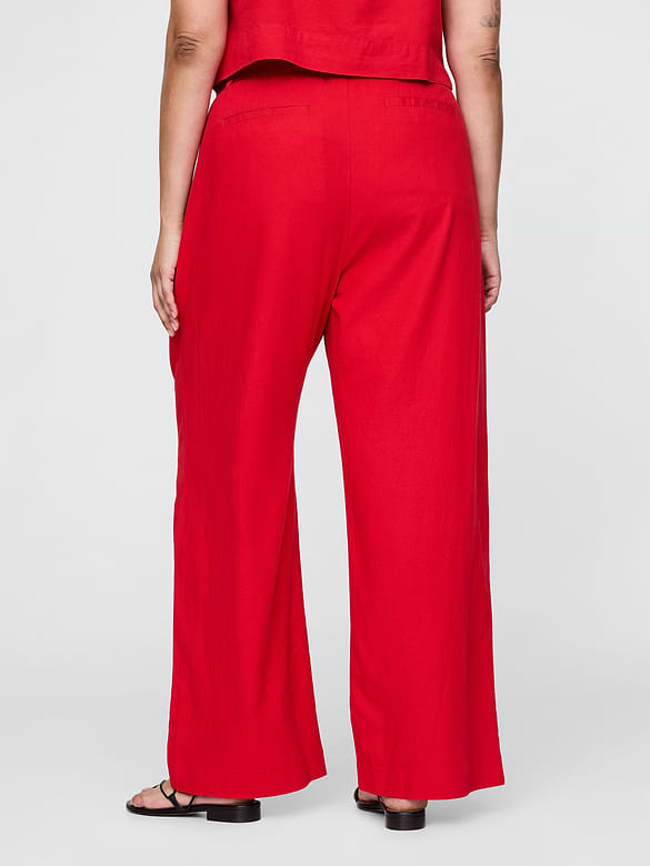 365 High Rise Linen-Blend Trousers
