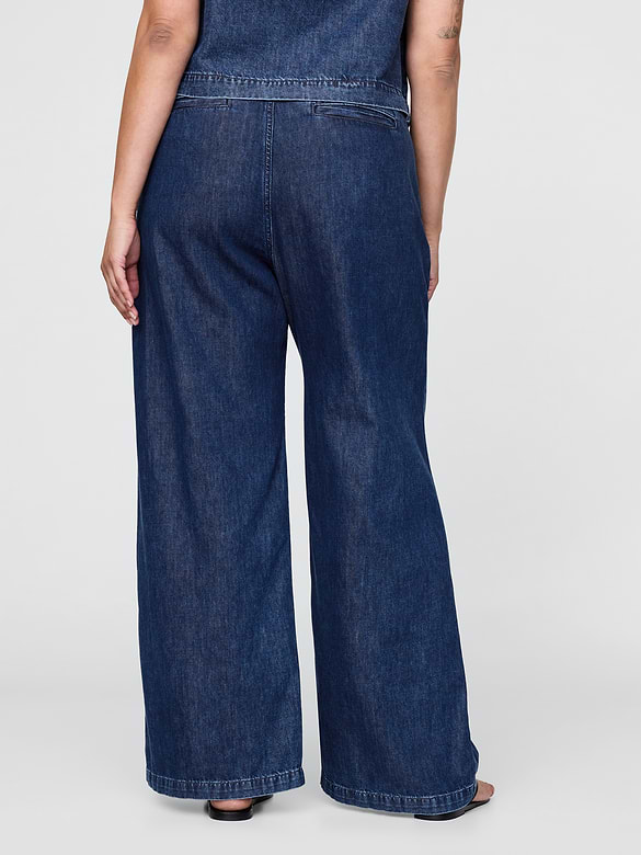 365 High Rise UltraSoft Denim Pleated Trousers