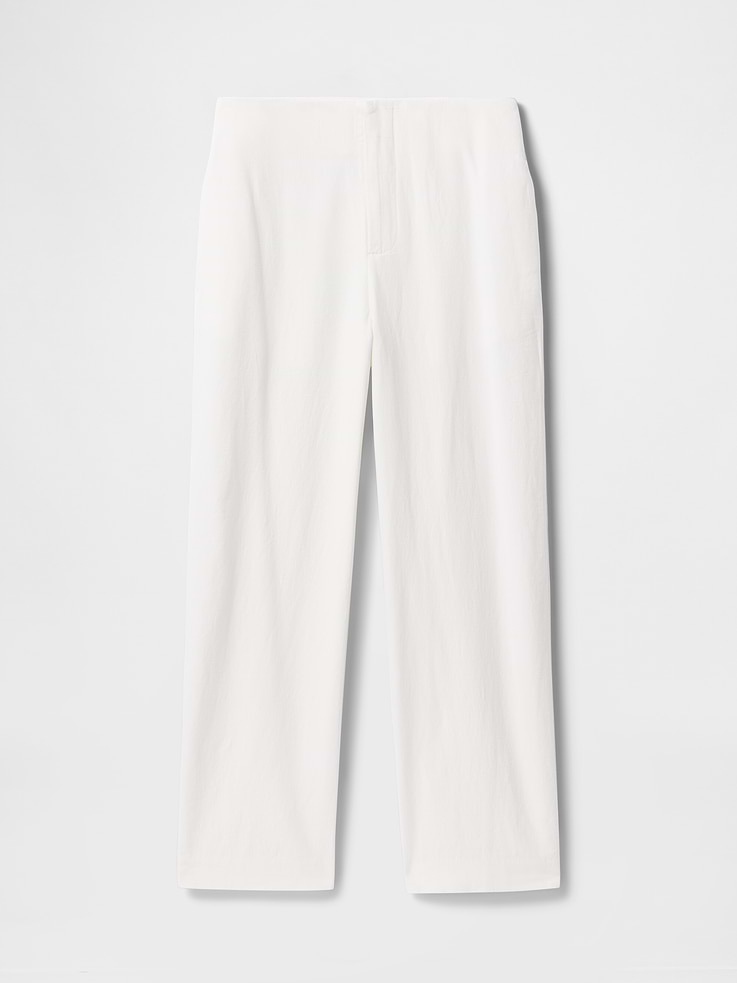 Image number 7 showing, Linen-Blend Relaxed Straight Ankle Pants
