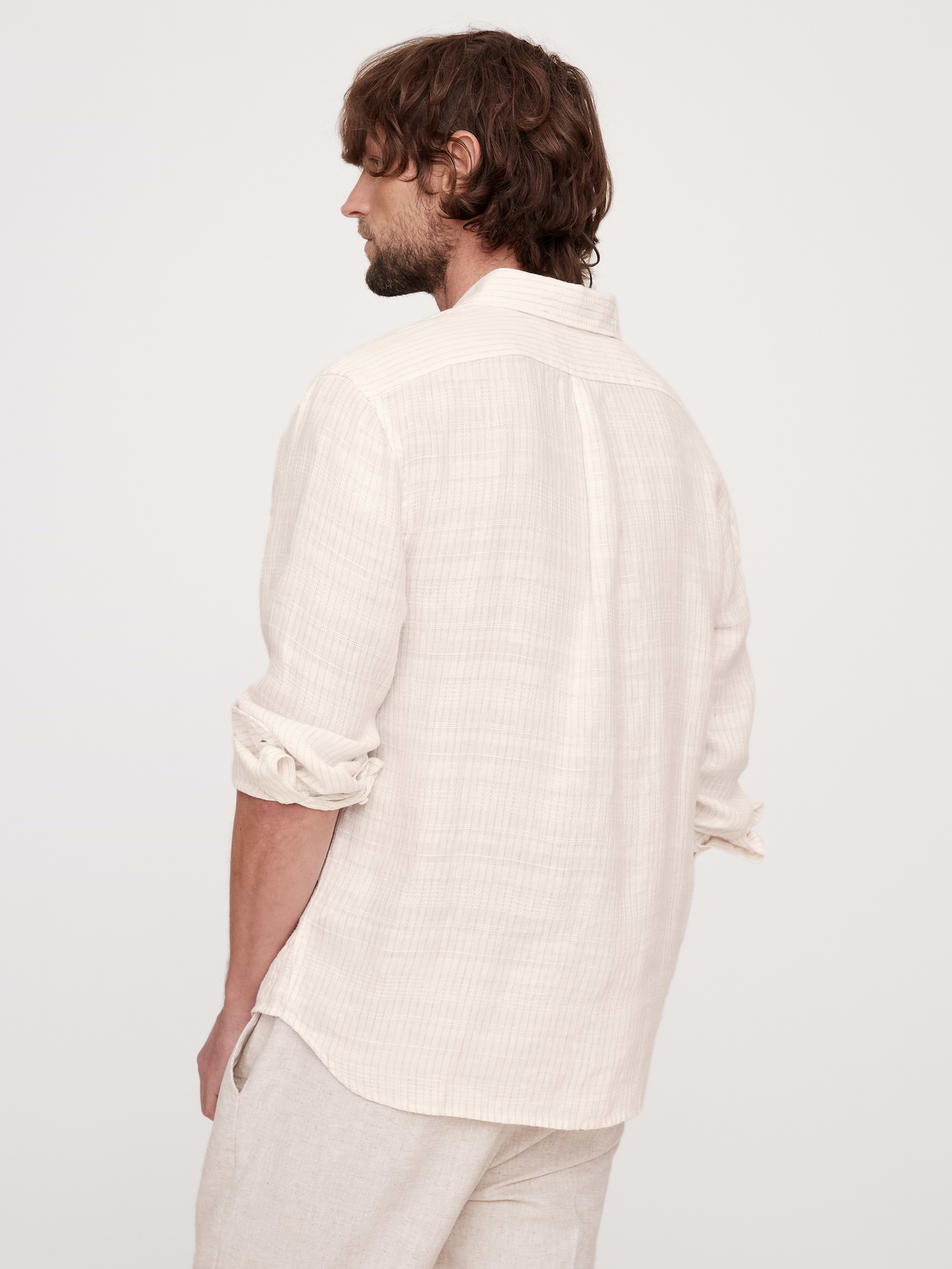 Image number 3 showing, Standard-Fit Texture-Stripe Linen Shirt