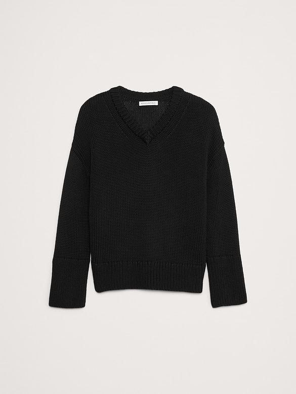 Cotton V-Neck Sweater