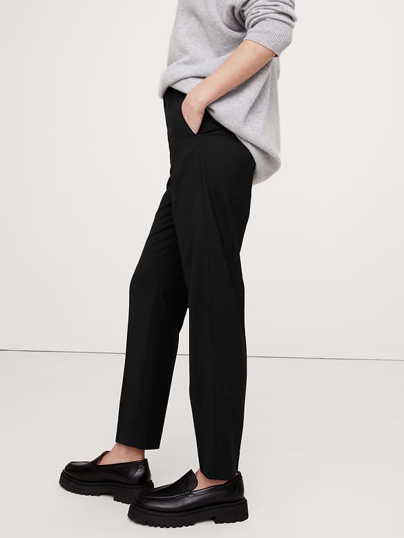 Ultra High-Rise Modern Slim Italian Lightweight Wool Ankle Pant