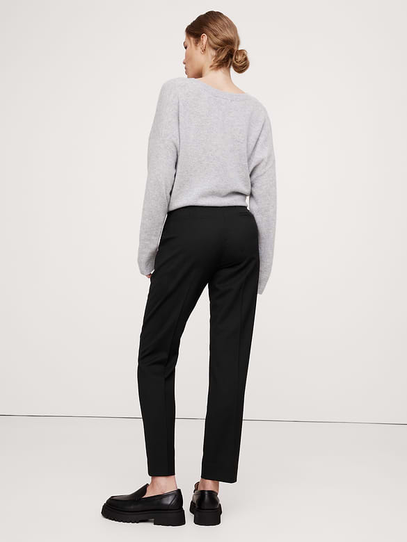 Ultra High-Rise Modern Slim Italian Lightweight Wool Ankle Pant