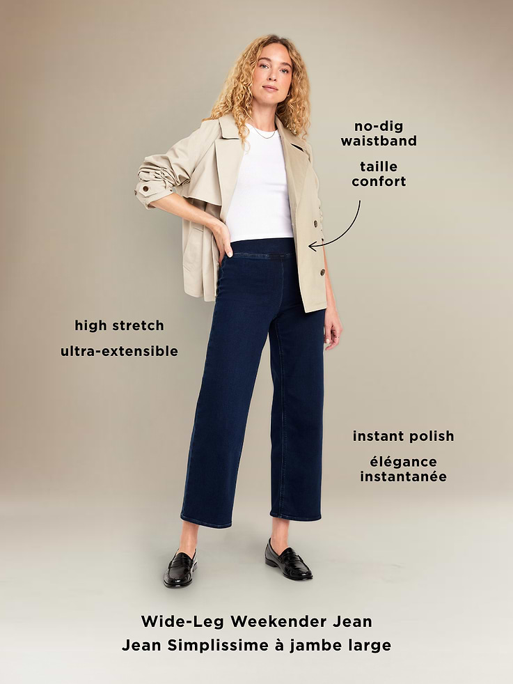 Image number 9 showing, High-Waisted Weekender Pull-On Crop Wide-Leg Jeans