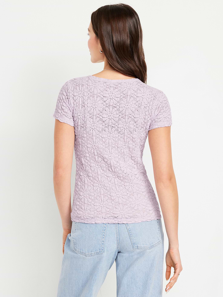 Image number 2 showing, Lace Crew-Neck Top