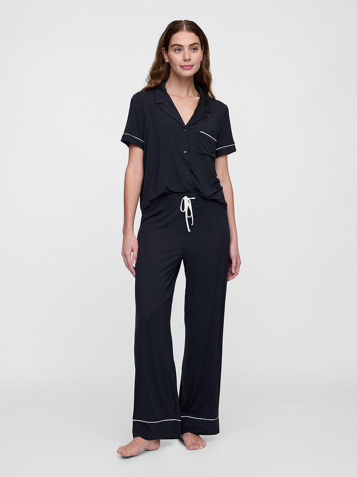 Image number 1 showing, Modal Wide-Leg PJ Pants