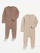 Image number 3 showing, Unisex 2-Way-Zip Sleep & Play Footed One-Piece 2-Pack for Baby
