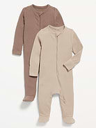 Image number 1 showing, Unisex 2-Way-Zip Sleep & Play Footed One-Piece 2-Pack for Baby