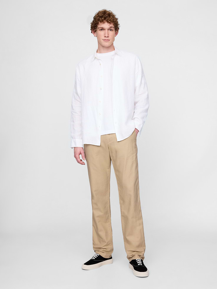 Image number 1 showing, Linen-Cotton Khakis