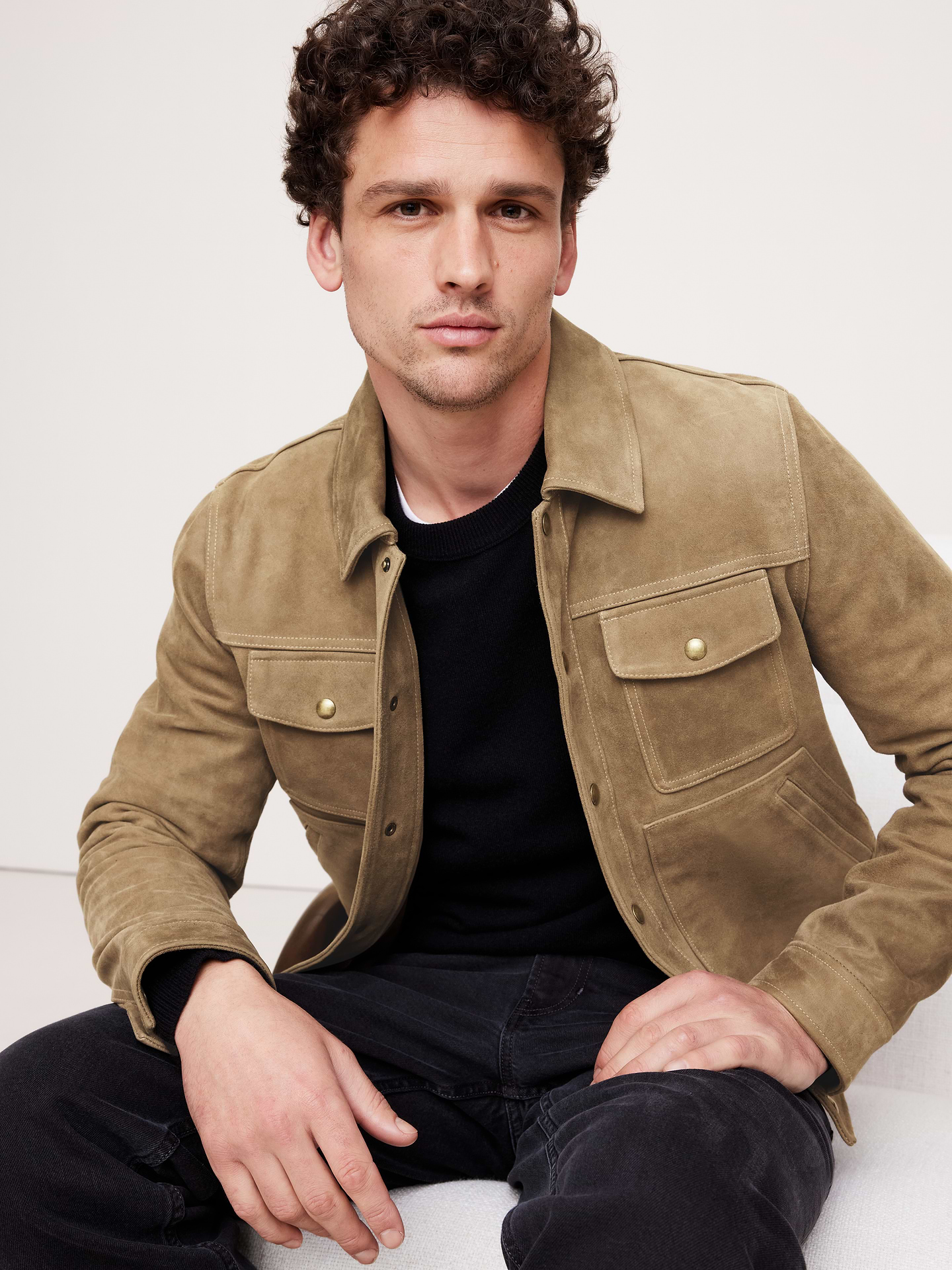 Image number 4 showing, Nubuck Leather Trucker Jacket