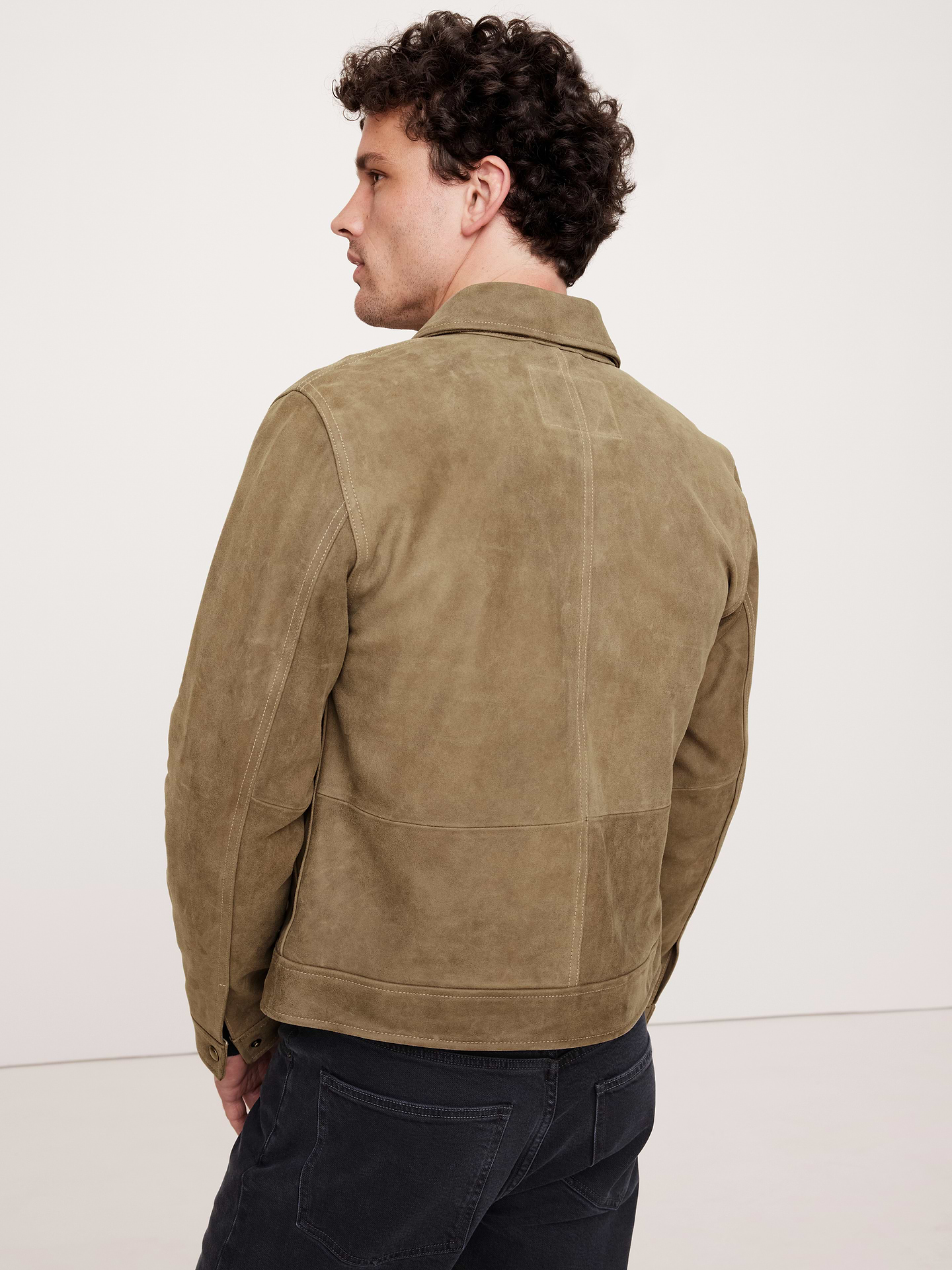 Image number 3 showing, Nubuck Leather Trucker Jacket