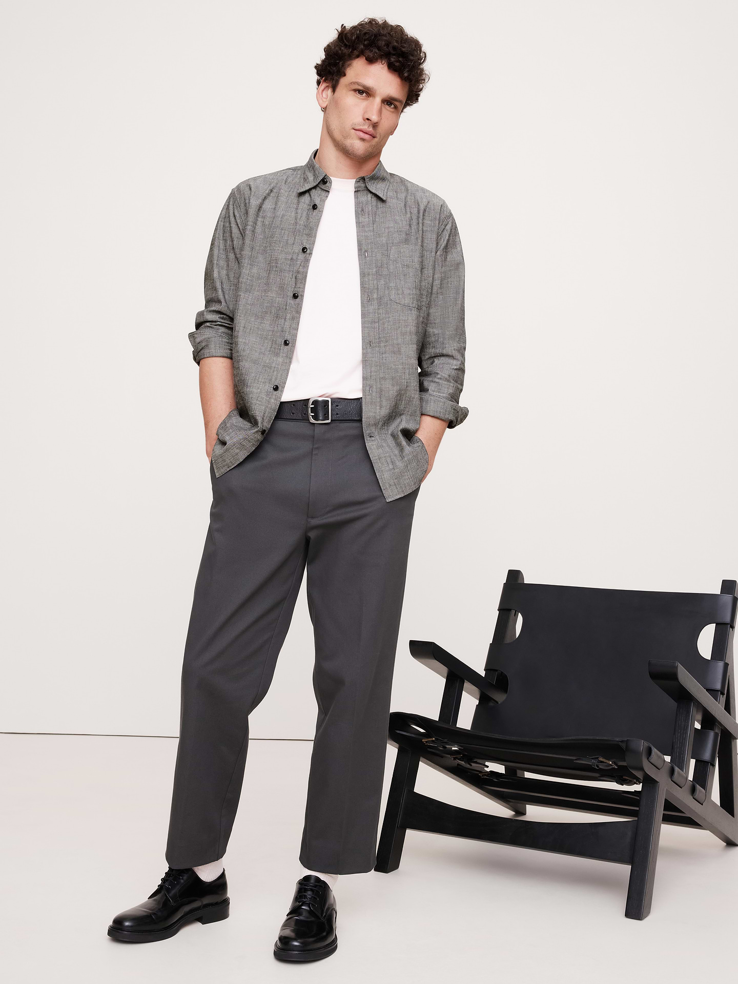 L'image numéro 1 présente Chemise en chambray, coupe standard