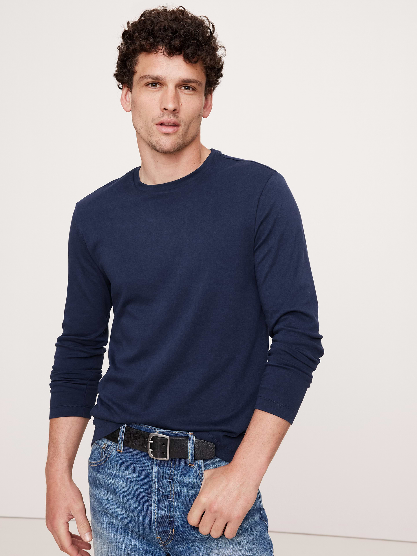 Image number 1 showing, Luxury-Touch Long-Sleeve T-Shirt