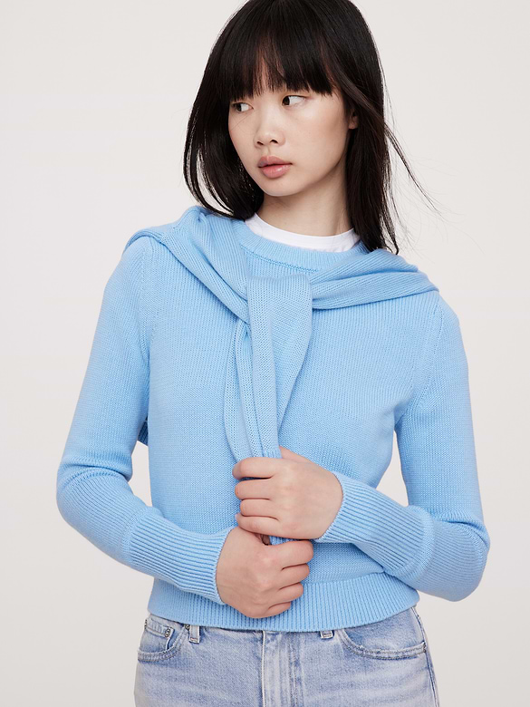 Larkspur Cotton-Silk Shrunken Sweater