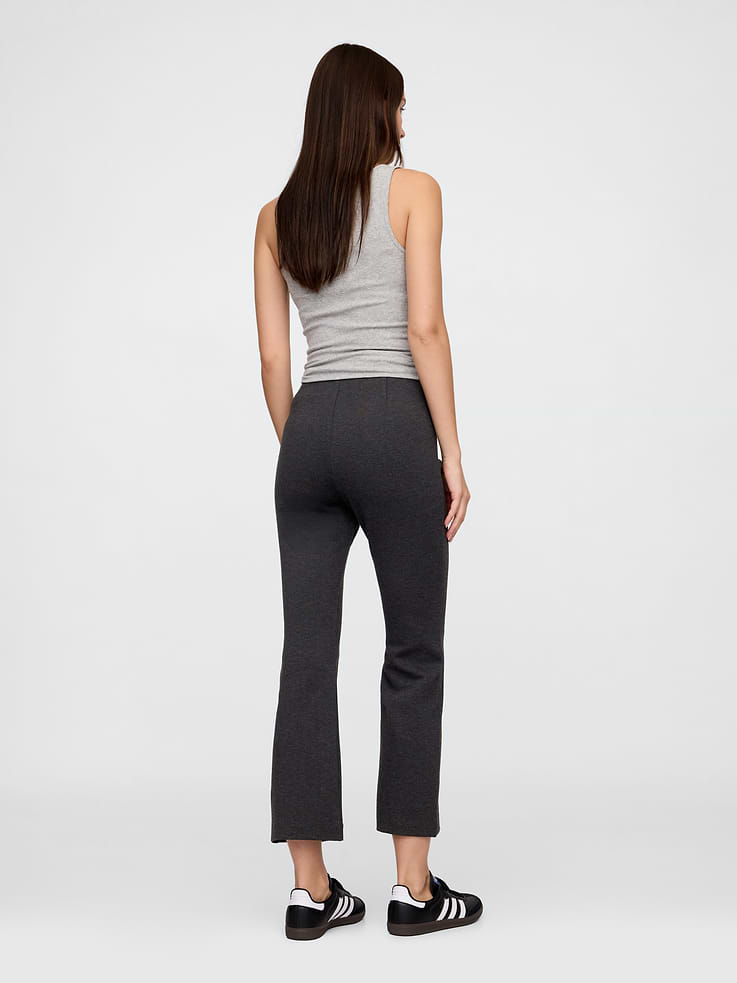 Image number 4 showing, High Rise Ponte Flare Crop Pants