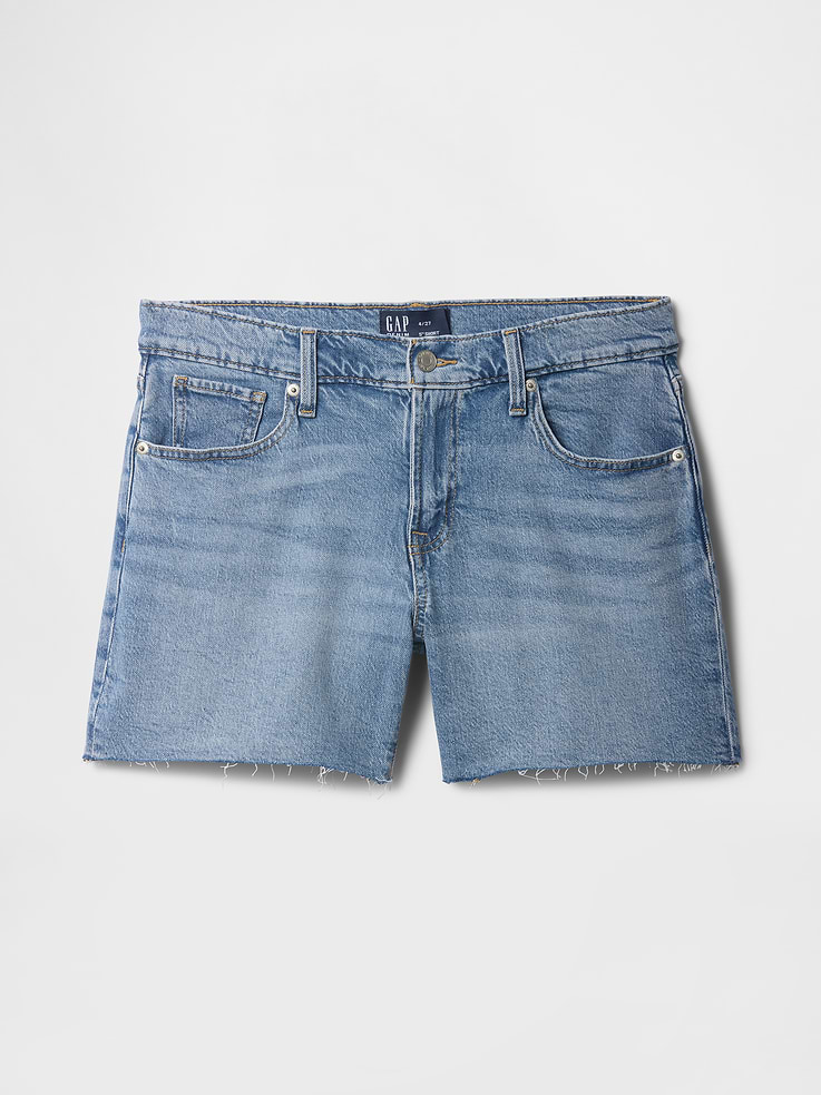 Image 7 of 7, 5" Mid Rise Soft Denim Shorts