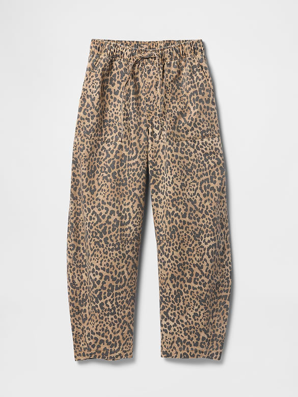 Mid Rise Soft Pull-On Barrel Jeans