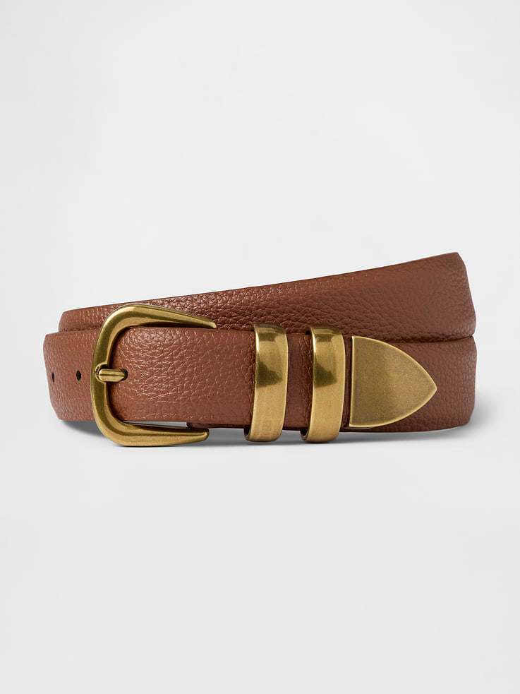 Image number 1 showing, Pebbled Leather Belt