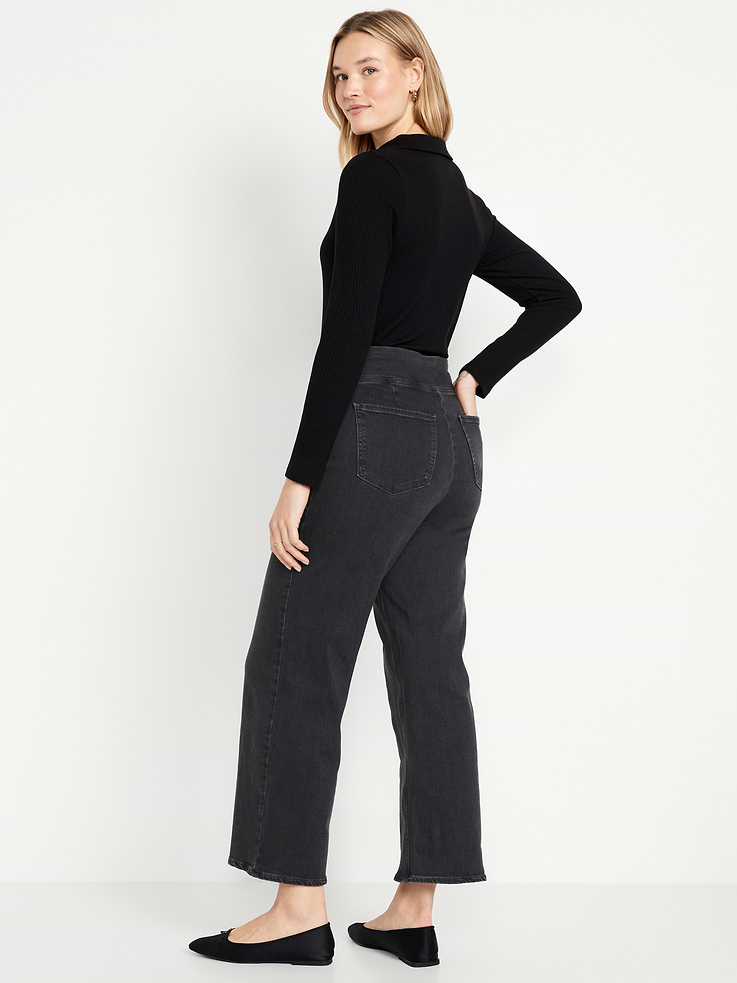 Image number 6 showing, High-Waisted Weekender Pull-On Crop Wide-Leg Jeans