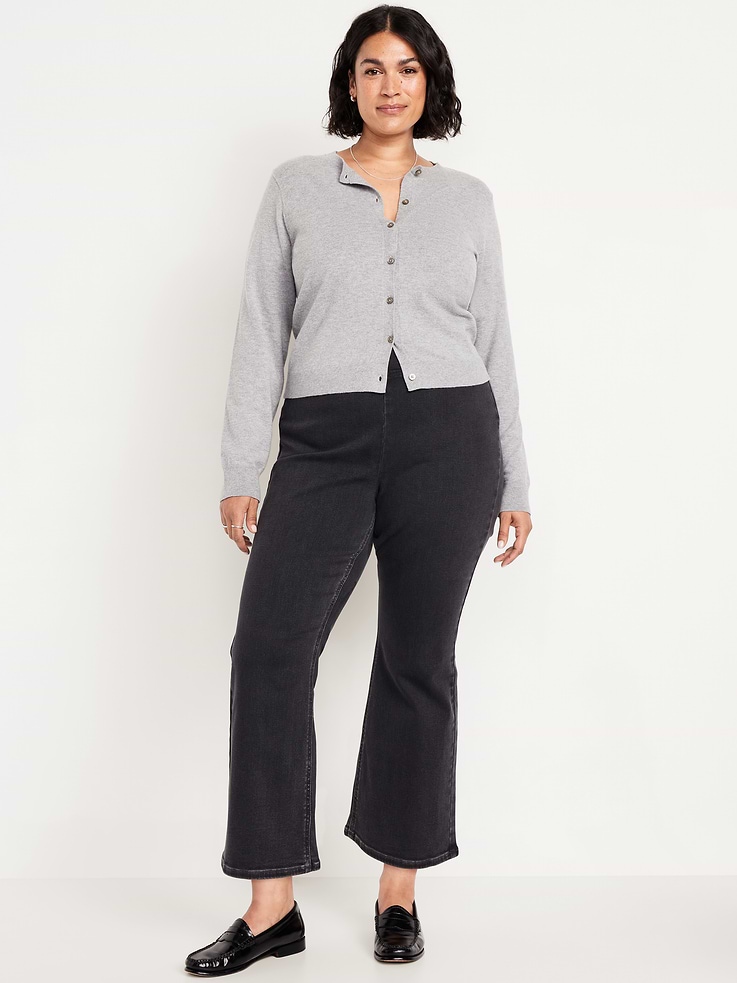 Image number 7 showing, High-Waisted Weekender Pull-On Crop Flare Jeans