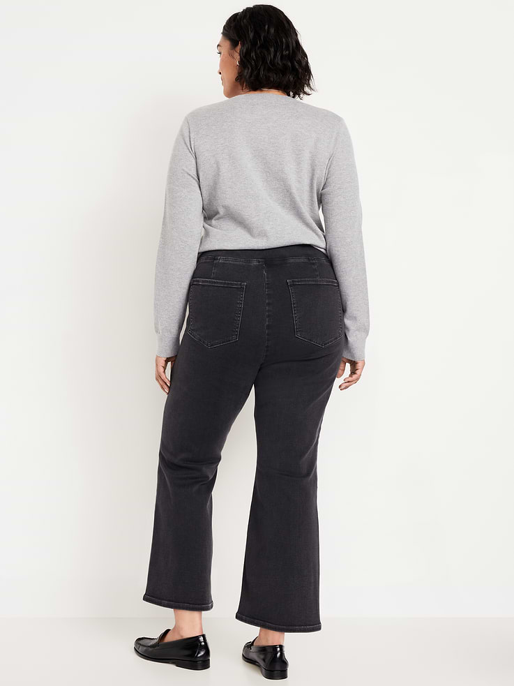 Image number 8 showing, High-Waisted Weekender Pull-On Crop Flare Jeans