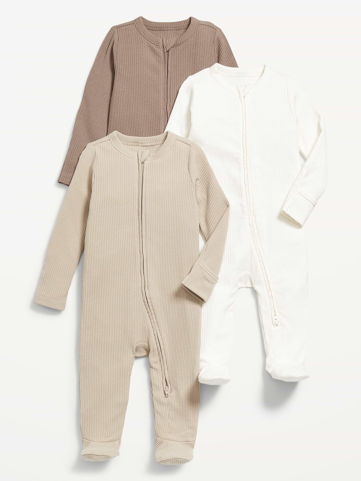 Image number 1 showing, Unisex 2-Way-Zip Sleep & Play Footed One-Piece 3-Pack for Baby