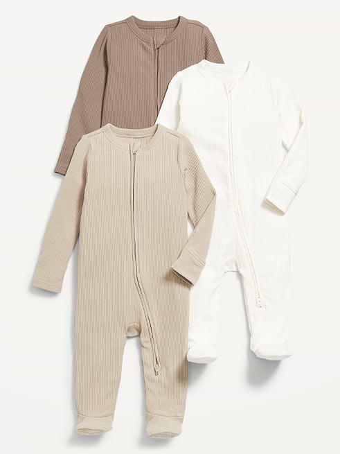 Unisex Unisex 2-Way-Zip Sleep & Play Footed One-Piece 3-Pack for Baby on clearance at Old Navy — 47% off