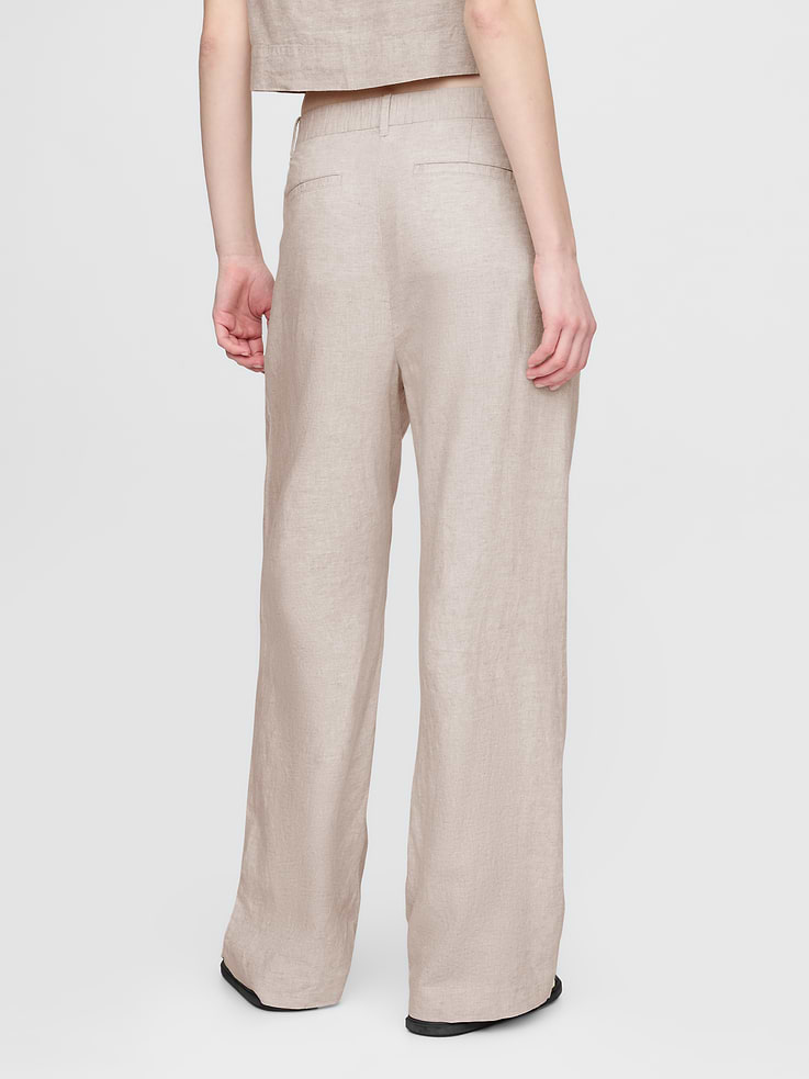 Image number 4 showing, 365 High Rise Linen-Blend Trousers