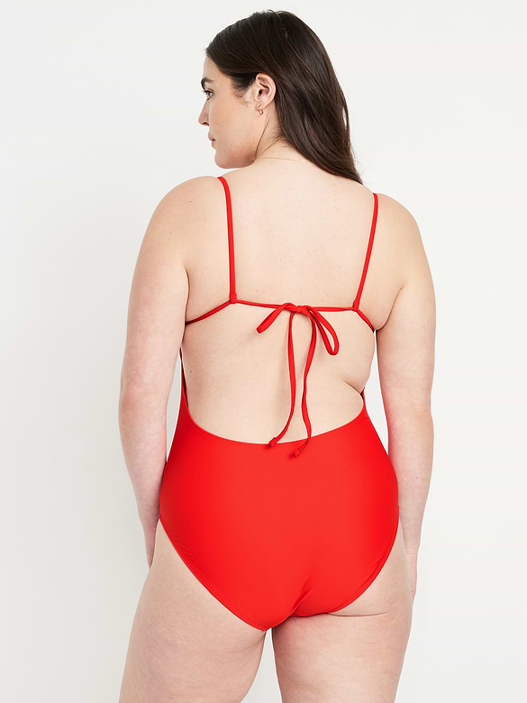 Matte Cutout Back One-Piece Swimsuit