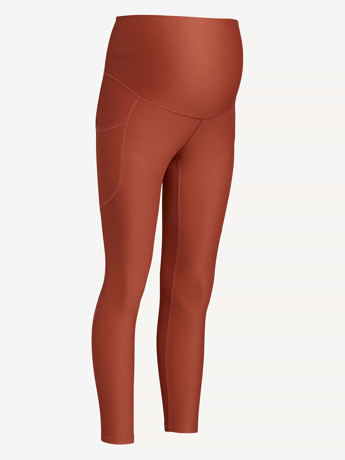 L'image numéro 2 présente Legging PowerSoft côtelé longueur 7/8 à panneau couvrant de maternité