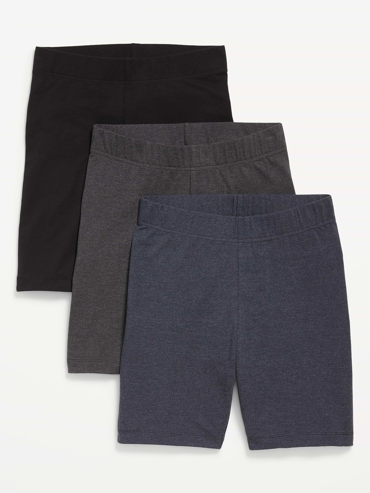 Image number 1 showing, High-Waisted Jersey Biker Shorts 3-Pack -- 8-inch inseam