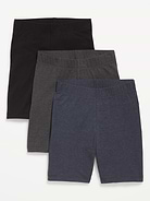 Image number 1 showing, High-Waisted Jersey Biker Shorts 3-Pack -- 8-inch inseam
