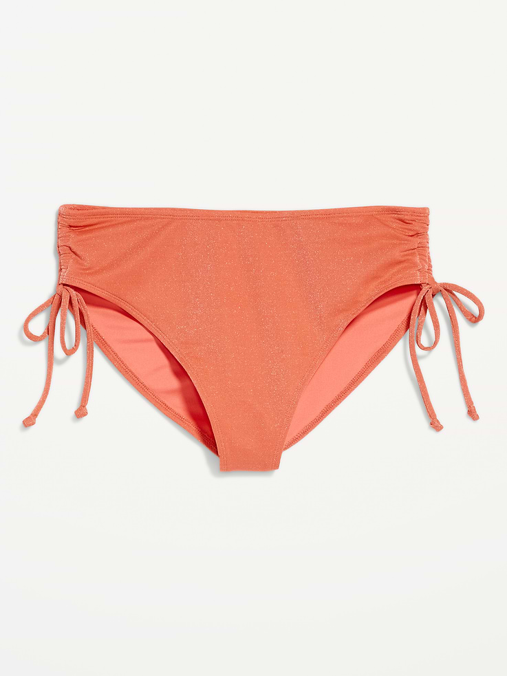 Image number 4 showing, Mid-Rise Side-Tie Shine Bikini Swim Bottoms