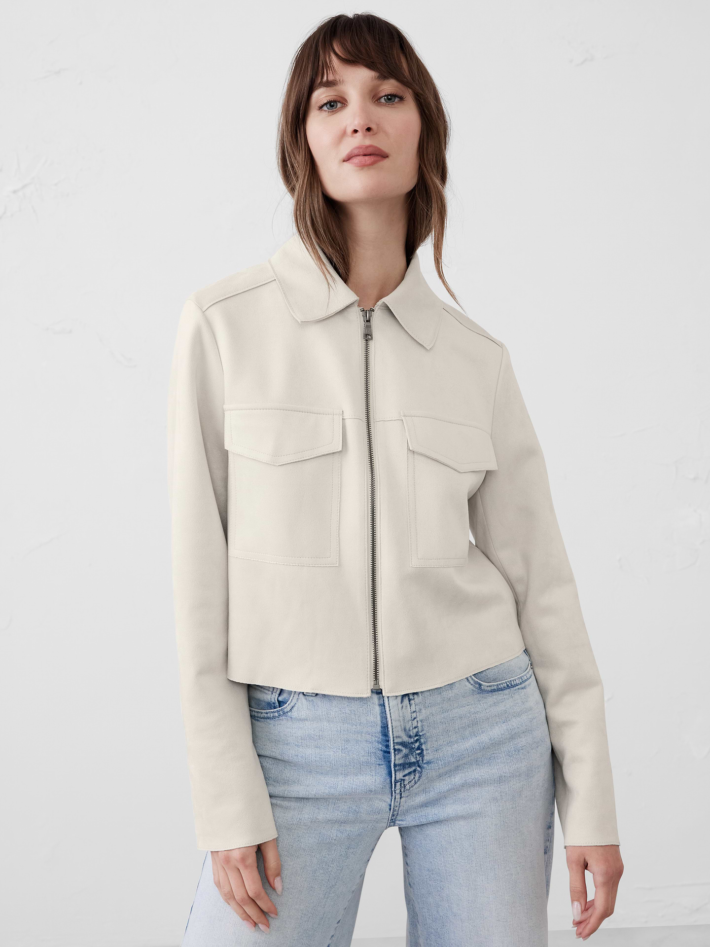 Image number 3 showing, Vegan Suede Cropped Jacket