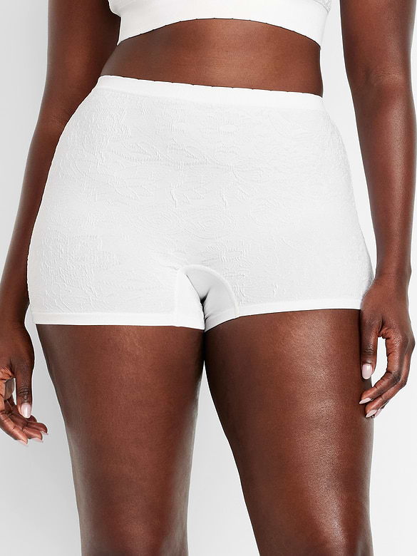 Mid-Rise Seamless Lace Boyshort Underwear