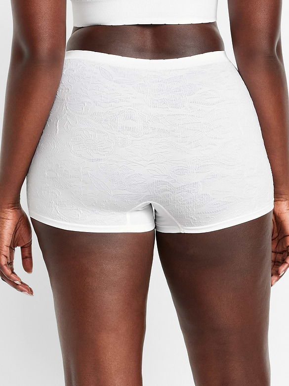 Mid-Rise Seamless Lace Boyshort Underwear