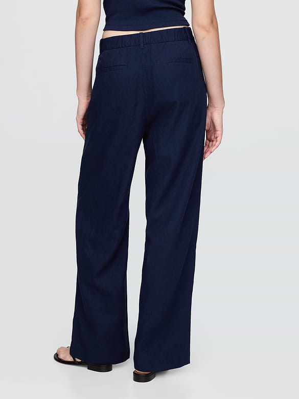 365 High Rise Linen-Blend Trousers