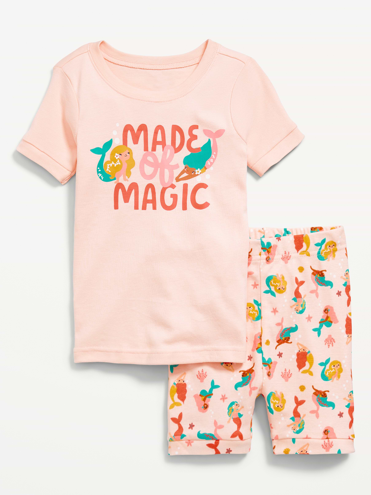 L'image numéro 1 présente Pyjama court à coupe ajustée avec imprimé pour tout-petit et bébé