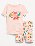 L'image numéro 1 présente Pyjama court à coupe ajustée avec imprimé pour tout-petit et bébé