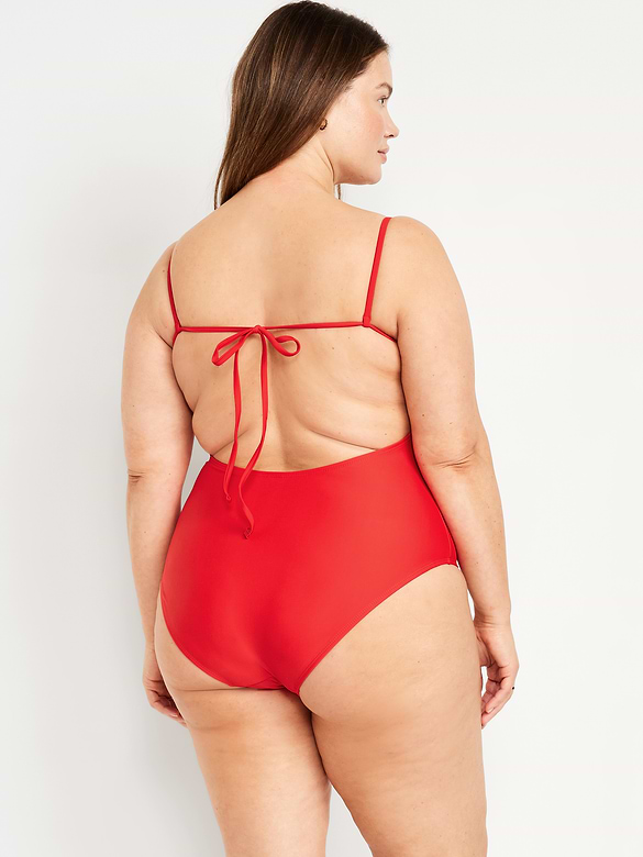 Matte Cutout Back One-Piece Swimsuit
