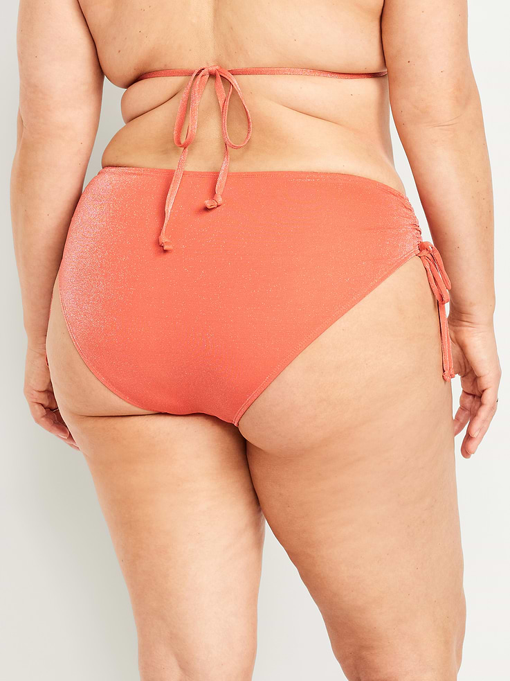 Image number 8 showing, Mid-Rise Side-Tie Shine Bikini Swim Bottoms