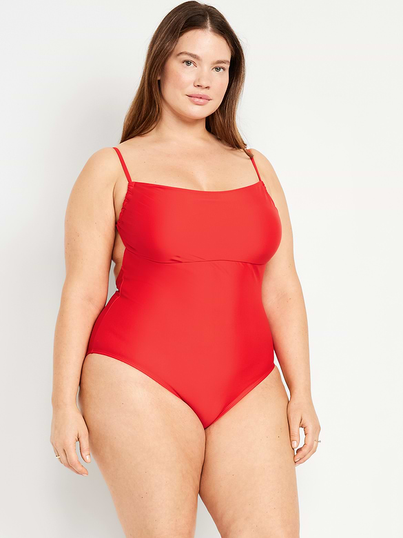 Matte Cutout Back One-Piece Swimsuit