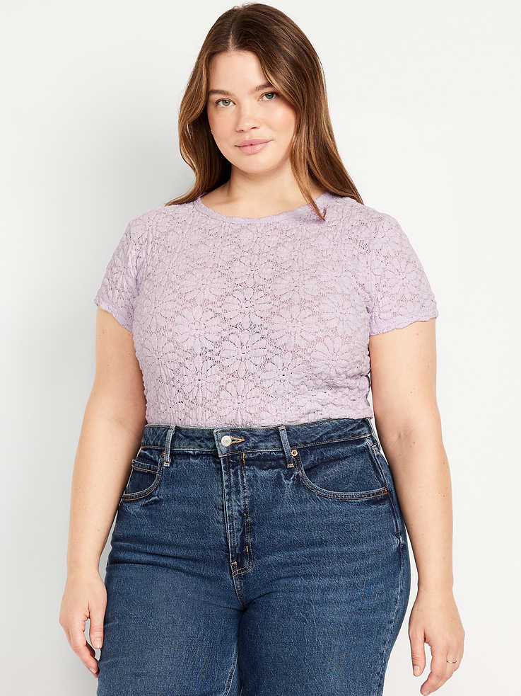Image number 7 showing, Lace Crew-Neck Top