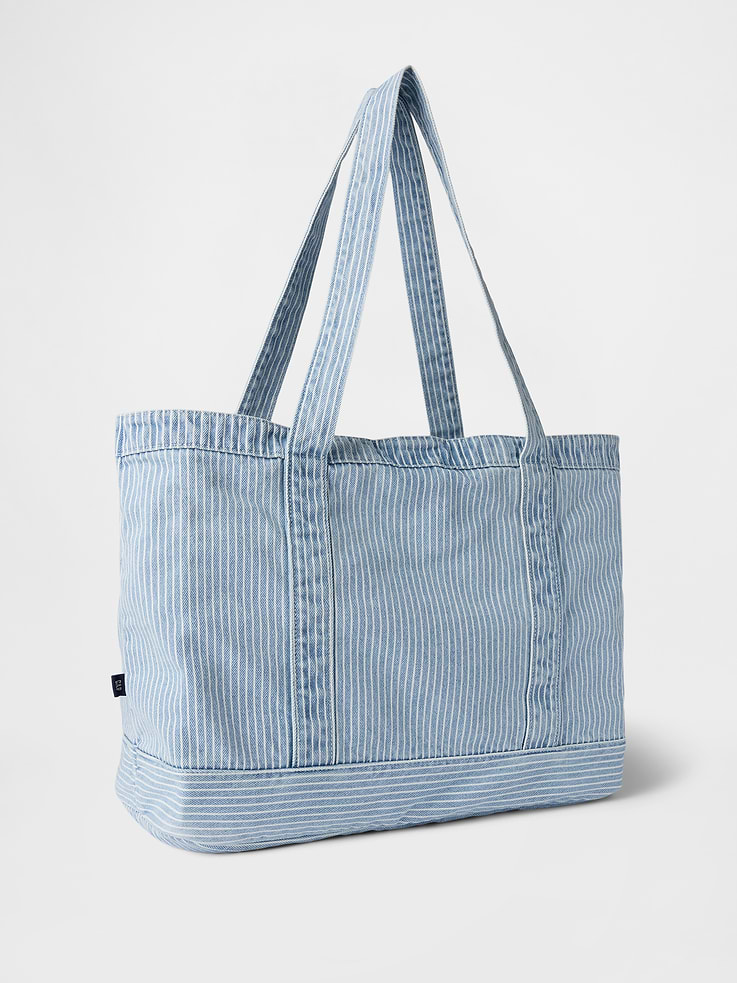 Image number 2 showing, Denim Stripe Tote Bag