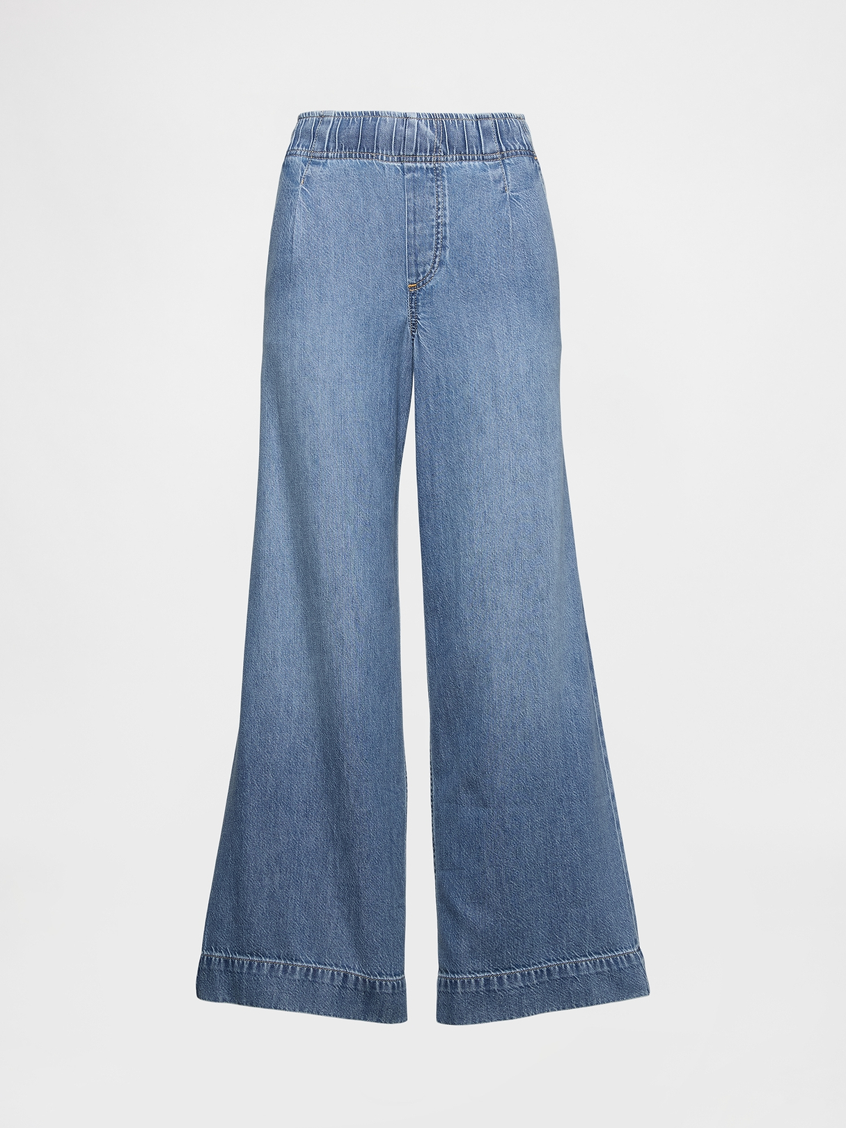 Mid Rise UltraSoft Pleated Easy Baggy Jeans | Gap