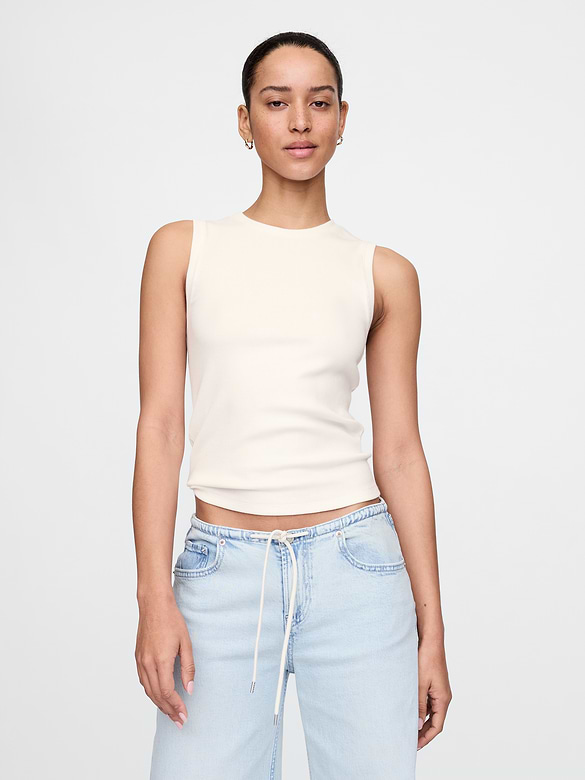 Modern Rib High-Neck Top