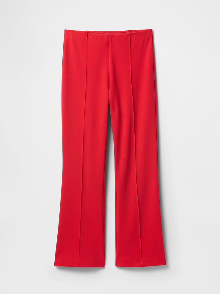 Image 7 de 8, Pantalon mi-évasé court à taille haute en tricot double épaisseur